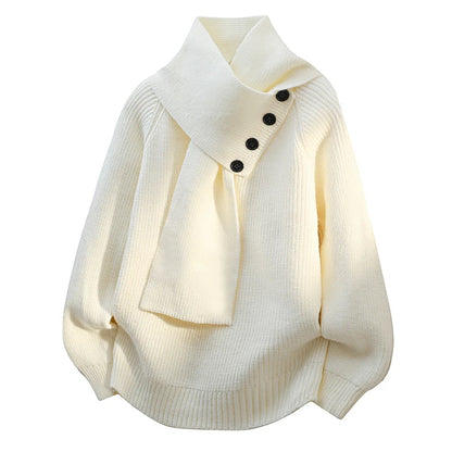 Women's Cozy Sweater Scarf Neck - VibreMode
