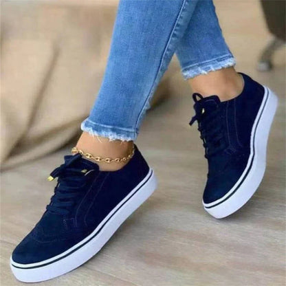 Women's Platform Lace-Up Sneakers Brogue Detail