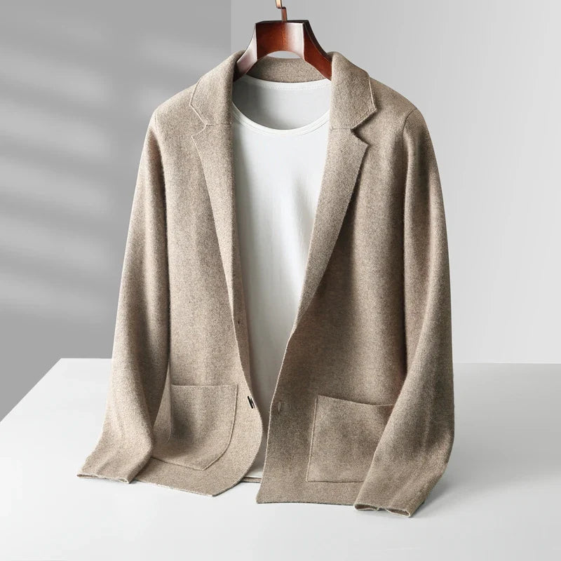 Soft Pure Wool Crew Neck Cardigan