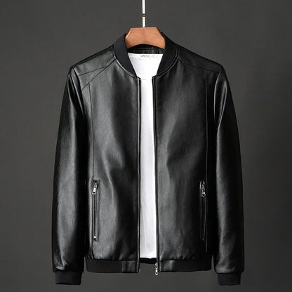 Faux Leather Bomber Jacket