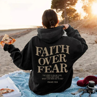 Women's Oversized Hoodie Bible Verse Print Sweatshirt