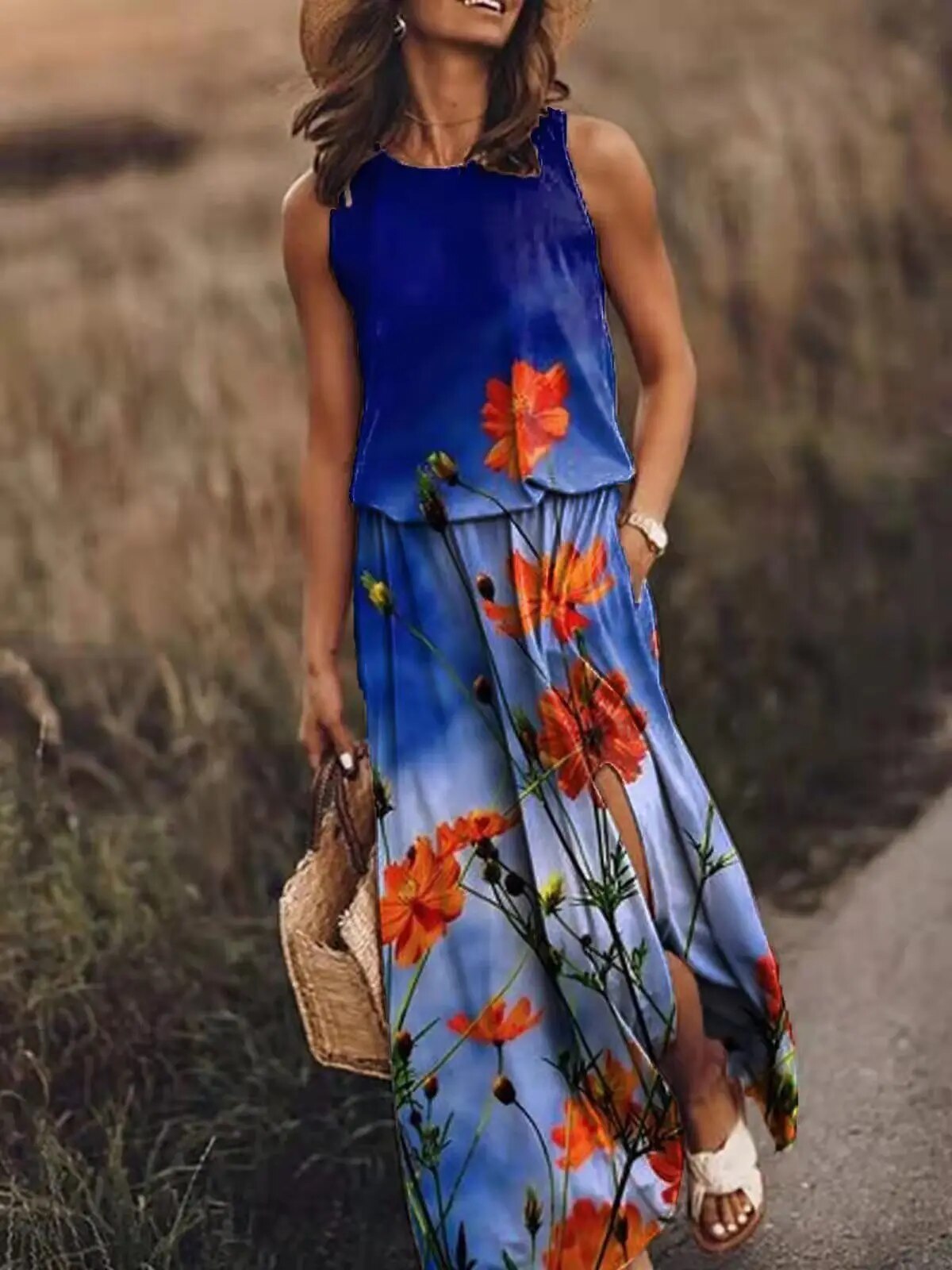 Women's Maxi Dress Graphic Print Summer
