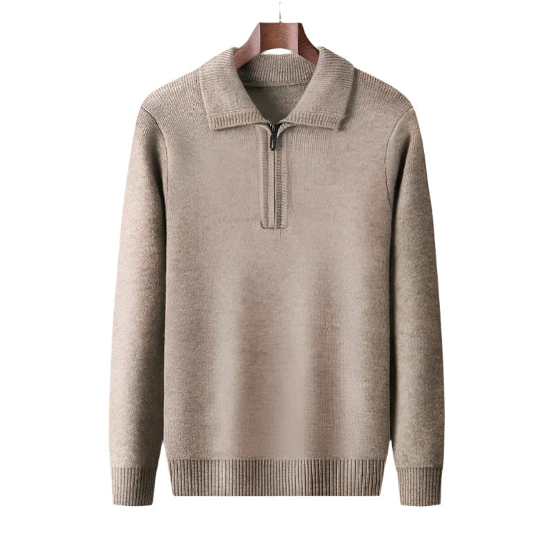 Cashmere Quarter Zip Sweater - VibreMode