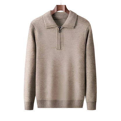 Cashmere Quarter Zip Sweater - VibreMode