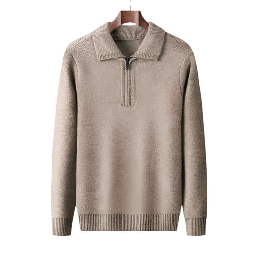 Cashmere Quarter Zip Sweater - VibreMode