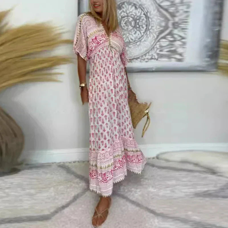 Fall Floral Long Maxi Dress