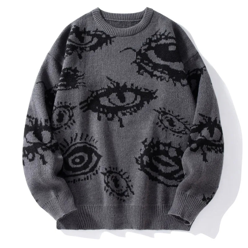 Unique Graphic Print Pullover Sweater
