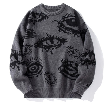 Unique Graphic Print Pullover Sweater