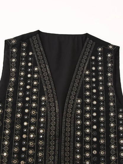 Glittery Embellished Festival Vest