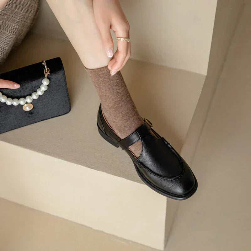 Women's Mary Jane Shoes Low Heel Round Toe Black