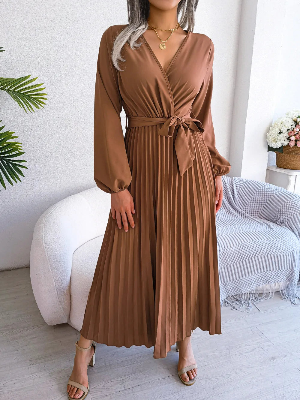 Women's Deep V Neck Long Dress