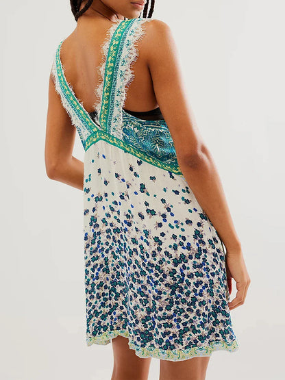 Chic Floral Ruffle Mini Summer Dress