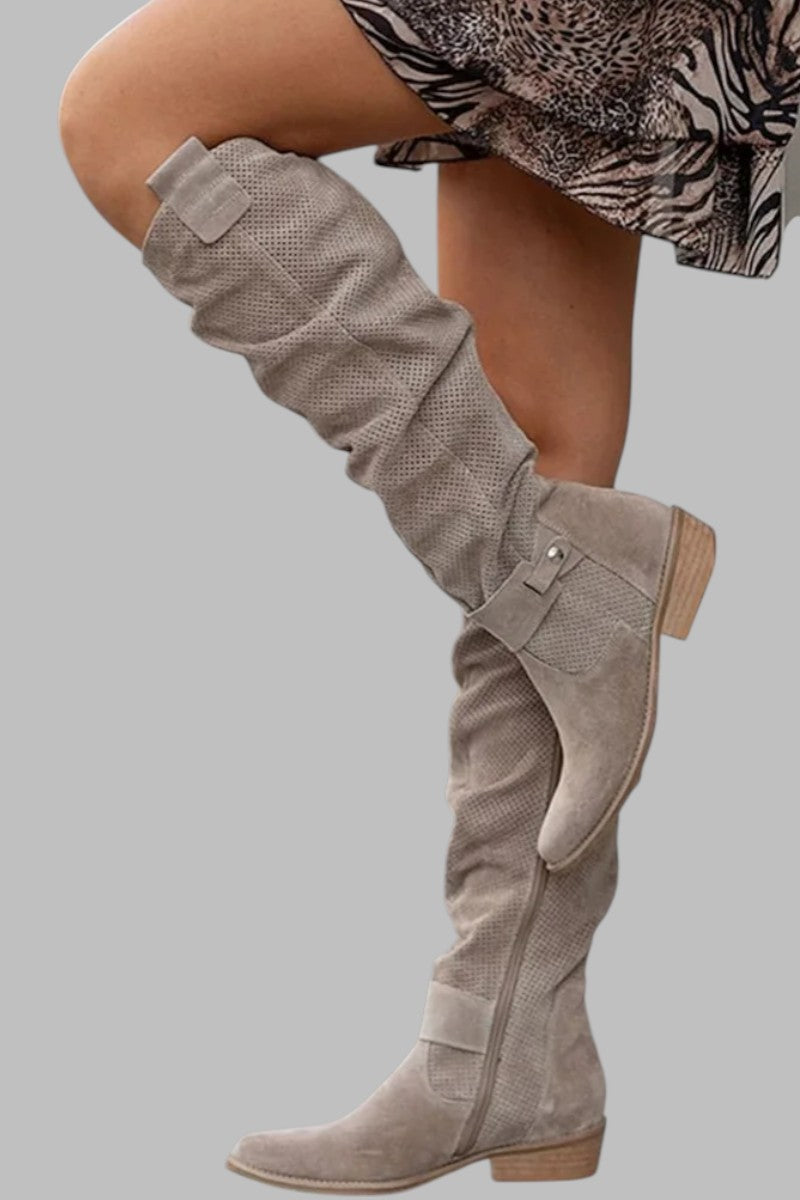 Women's Knee High Boots Square Heel - VibreMode