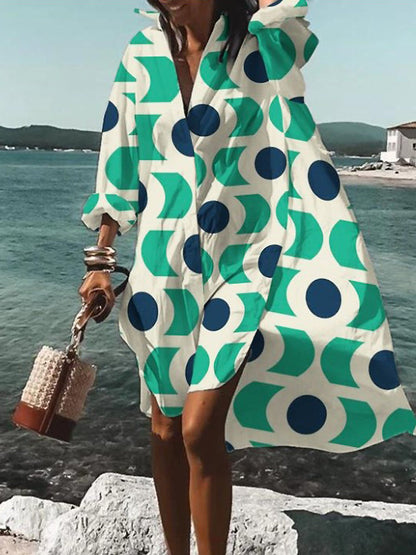Casual Sunny Midi Dress Shirt