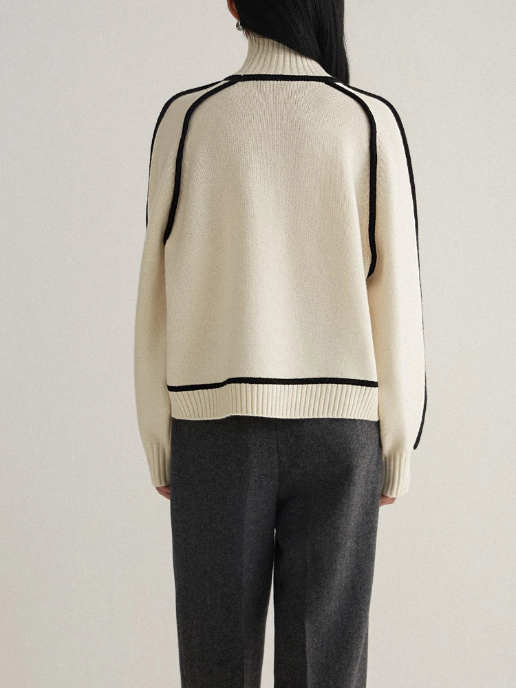 Luxurious Red Cable Knit Sweater