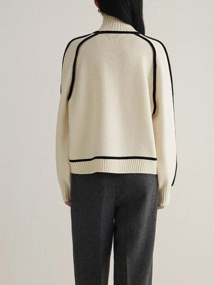 Luxurious Red Cable Knit Sweater