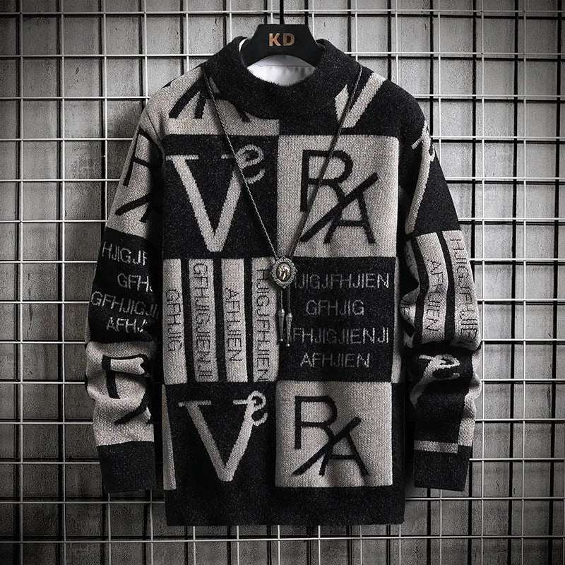 Colorful Graphic Pattern Crew Sweater