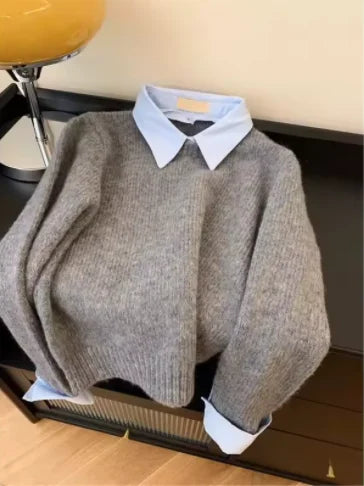 Women's Layered Collar Sweater