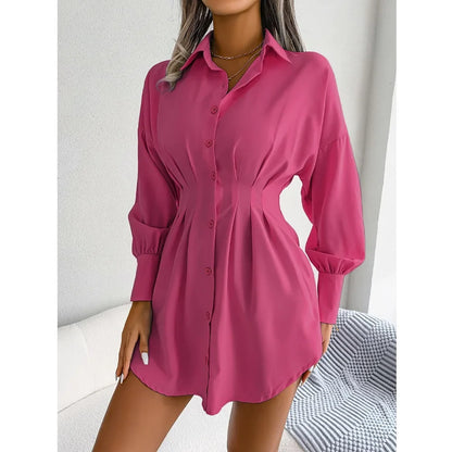 Women's Cinched Waist Shirt Dress