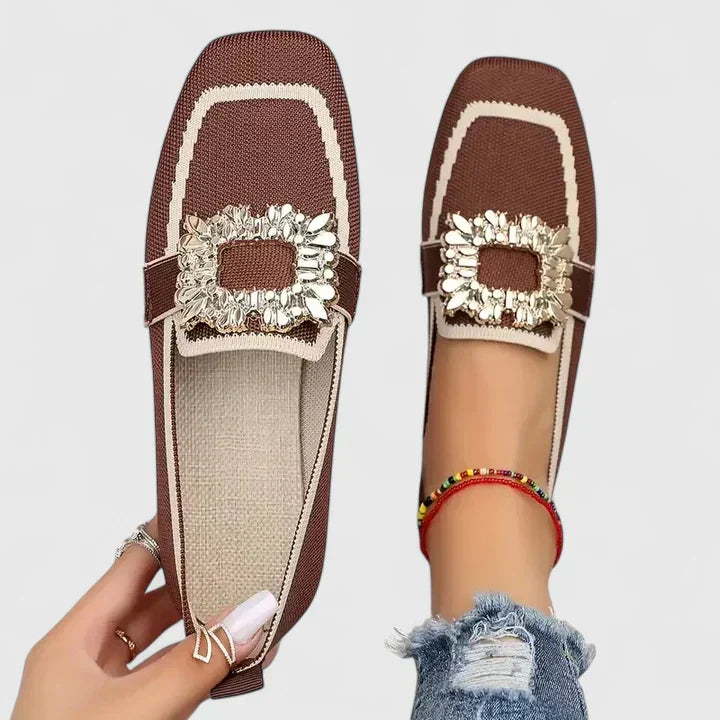 Ladies Comfortable Decorative Slip On Loafers Shoes