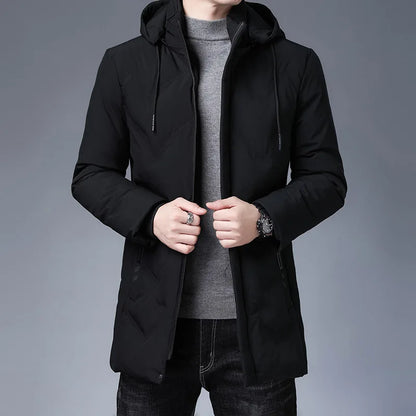 Men's Hooded Parkas Jacket Thick Winter Windbreaker Coat - VibreMode