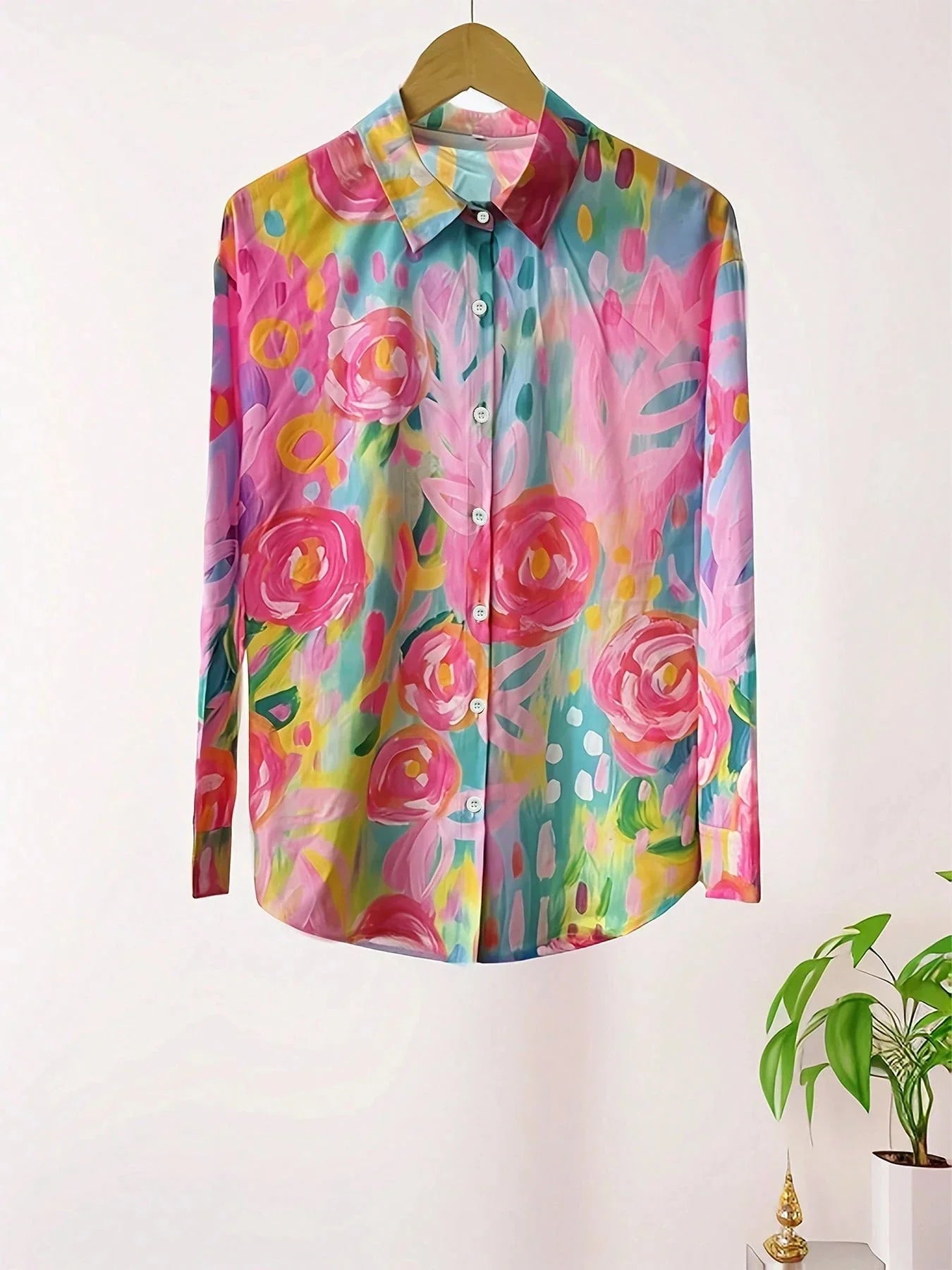 Vibrant Women's Blouse with Fun Floral Pattern