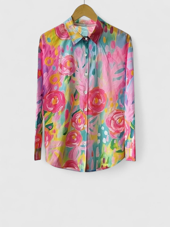 Vibrant Floral Women's Blouse Shirt
