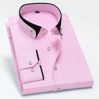 Russell Men's Contrast Collar Dress Shirt