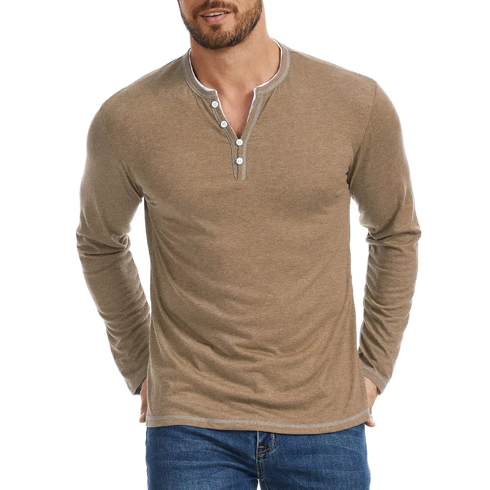 Men's Long Sleeve Henley Shirt