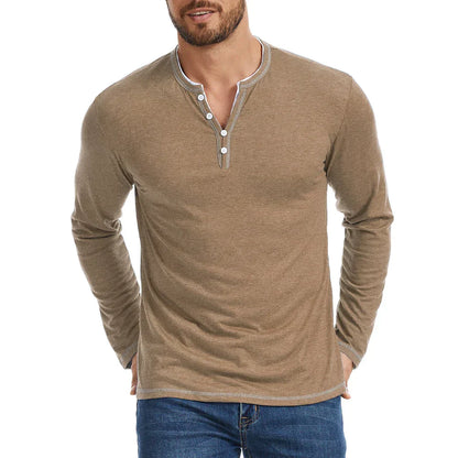 Men's Long Sleeve Henley Shirt