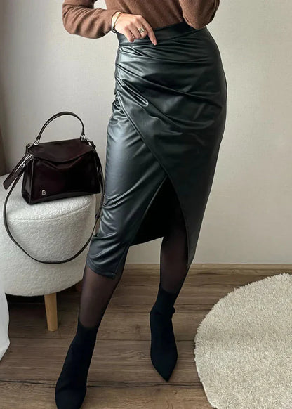 Genuine Leather Mini Skirt