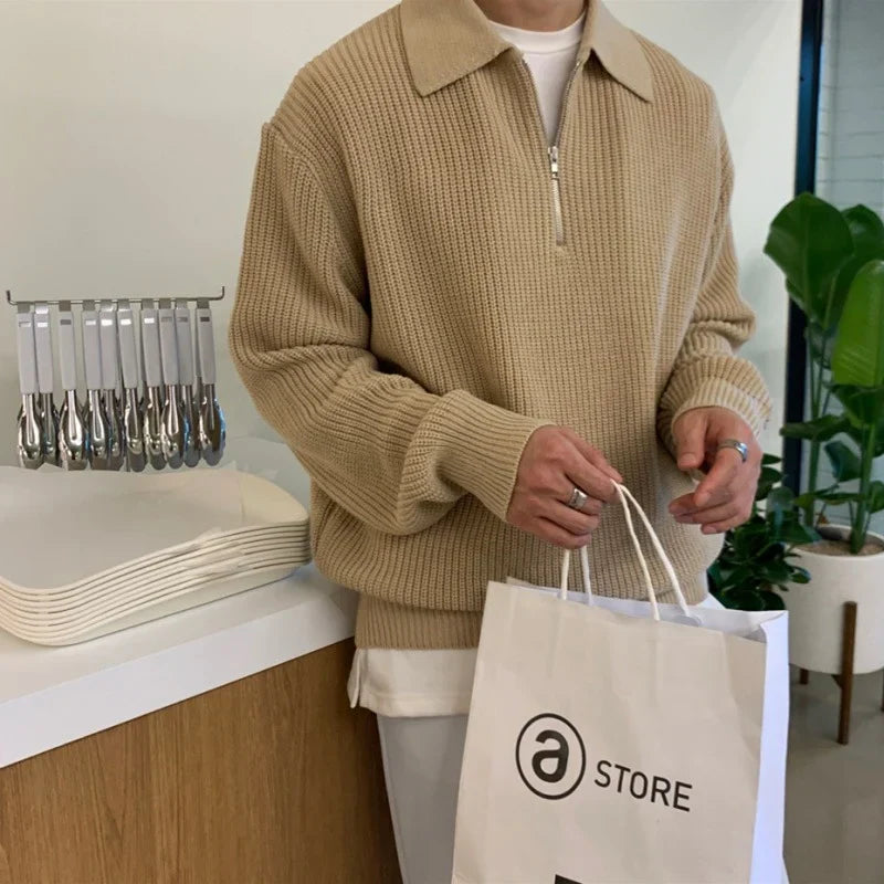 Men's Quarter Zip Sweater - VibreMode