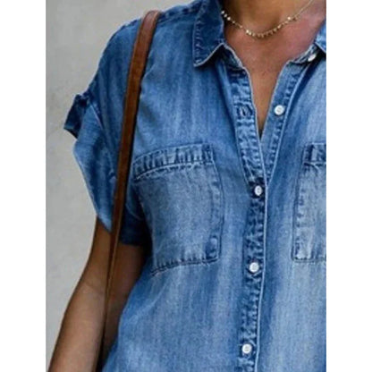 Women's Denim Shirt Dress Button Down