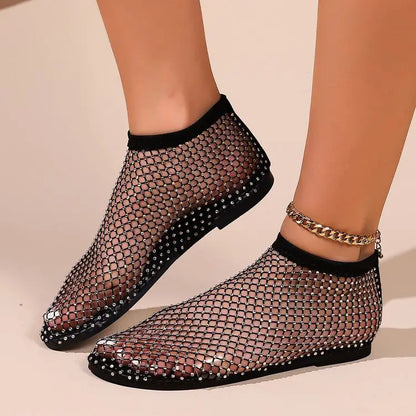Dakota Women's Rhinestone Flats Black