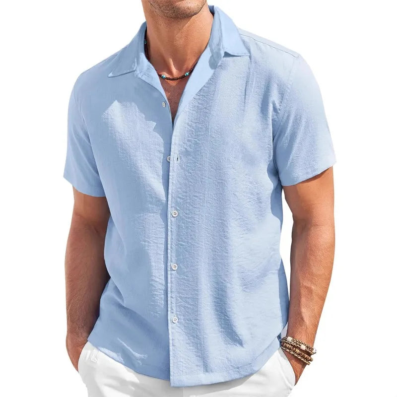 Men's Half Sleeve Cotton Shirt - VibreMode