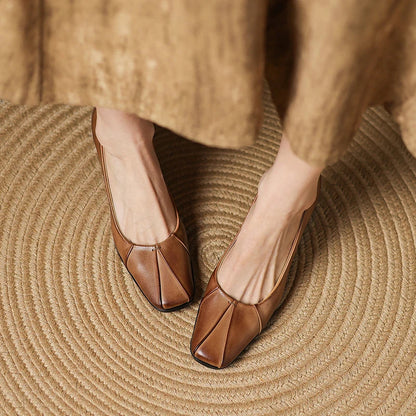 Brown Real Leather High Heels