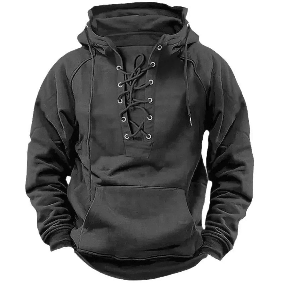 Men's Hoodie Lace Up Front Design