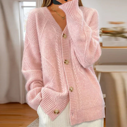 Classic Crew Neck Cardigan Sweater