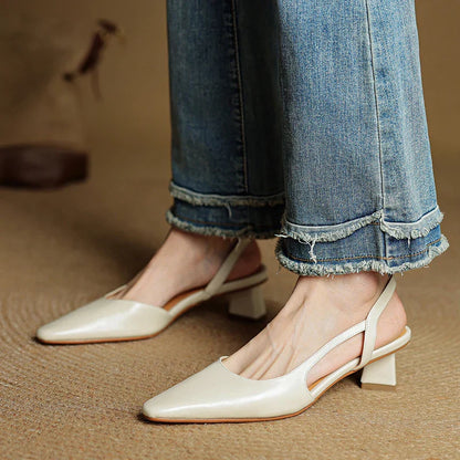 Real Leather High Heel Shoes