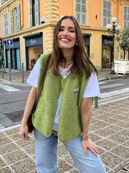 Women's Fleece Vest Soft Warm Outerwear