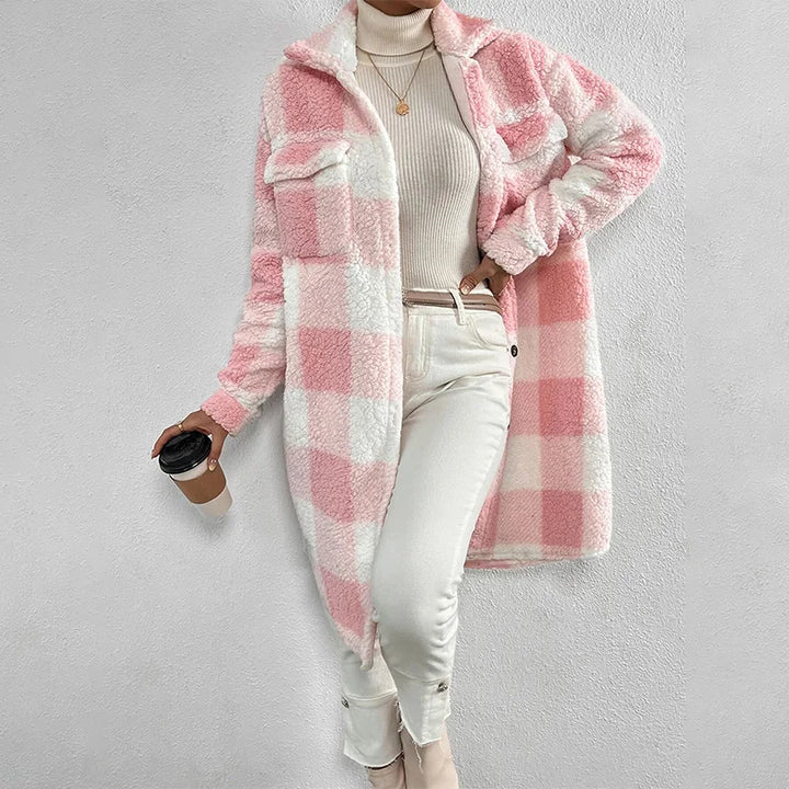 Women's Plaid Jacket Polar Fleece Lining