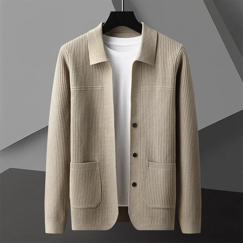 Men's Textured Cardigan Sweater