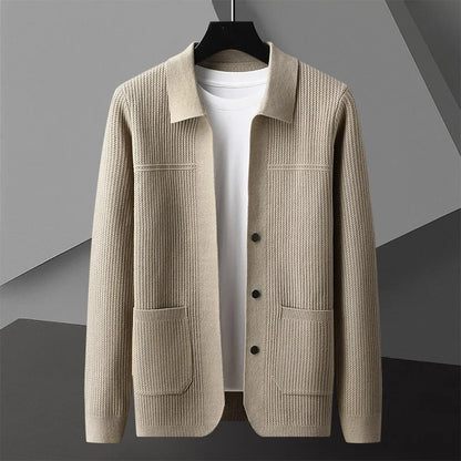 Men's Textured Cardigan Sweater
