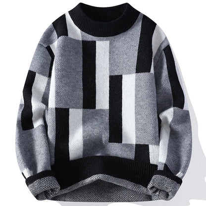 Multicolor Patterned Knit Sweater