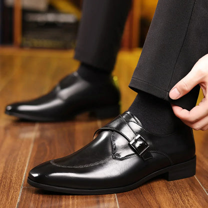 Men's Leather Monk Strap Loafers