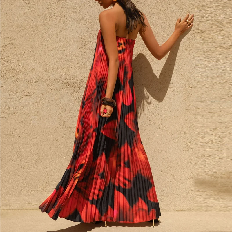 Women's Strapless Maxi Floral Dress