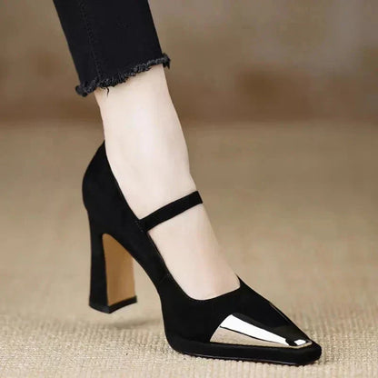 Elegant Women's Block Heel Mary Jane Pumps