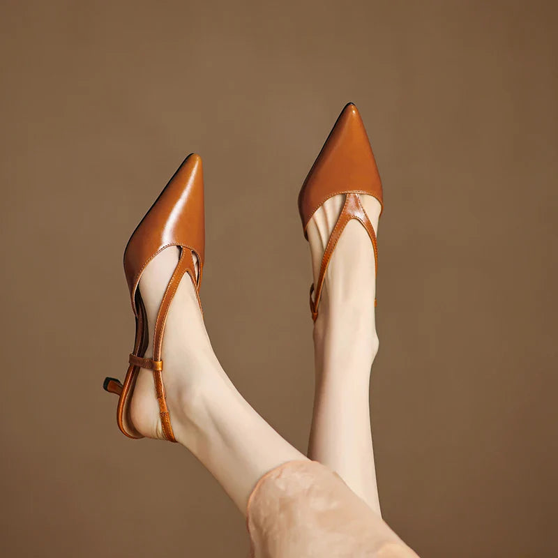 Elegant Leather Slingback Shoes