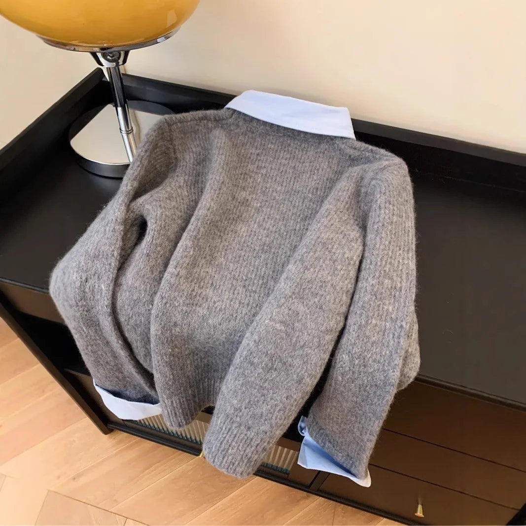 Women's Layered Collar Sweater