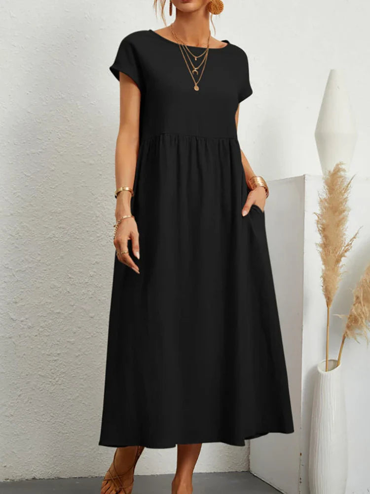 Women's Cotton O Neck Dress